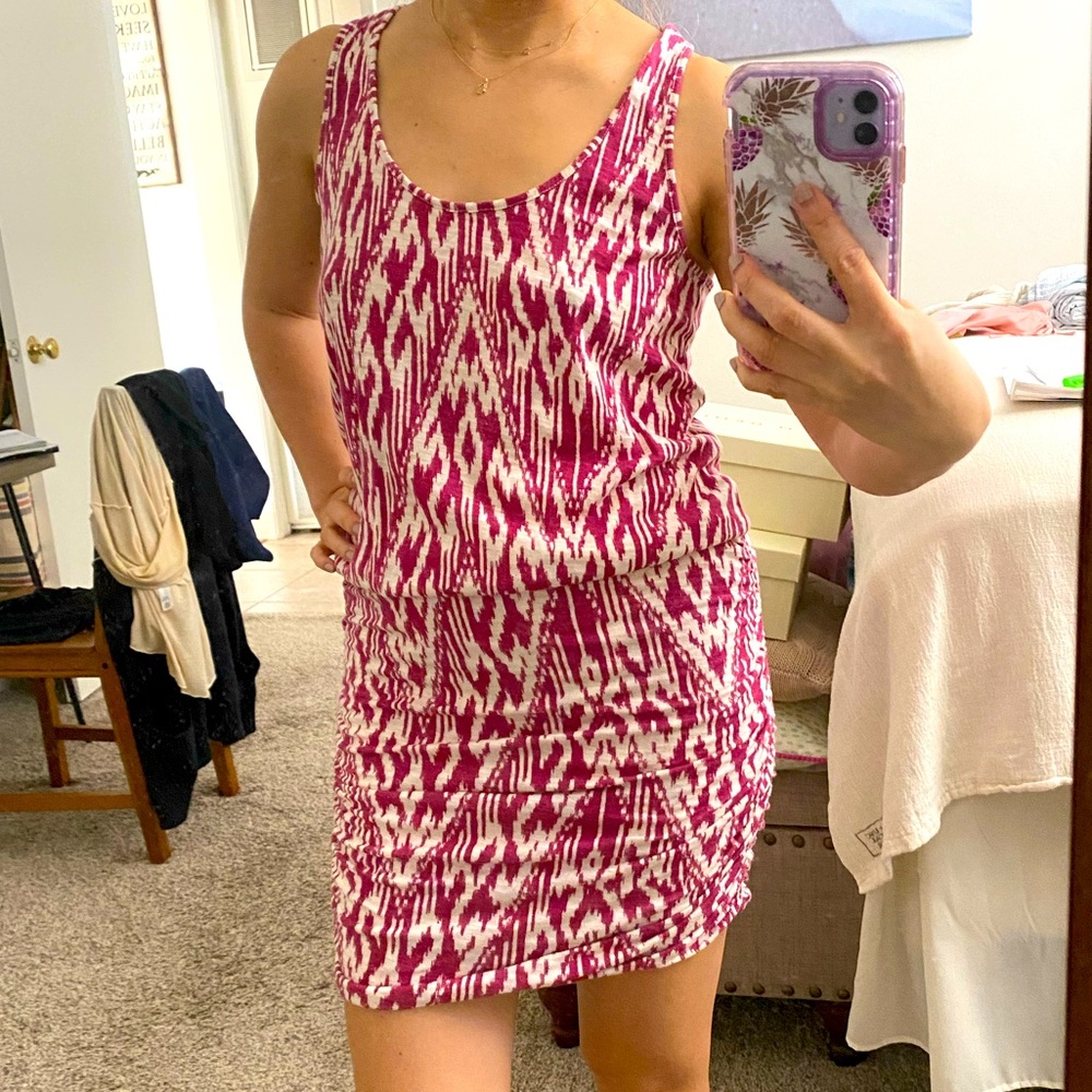 Soft Joie white/red patterned racer back Tank Dress, XS